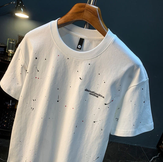 Camiseta hombre algodón estampado salpicado estilo urbano - Dalvio