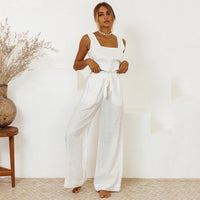 Conjunto de tirantes para mujer de lino estilo holgado - Martina