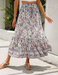 Falda larga mujer estampado floral bohemio - Vianey