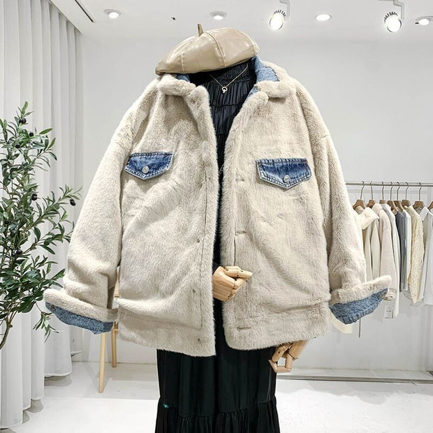 Chaqueta vaquera mujer forro borreguito oversize - Maelis