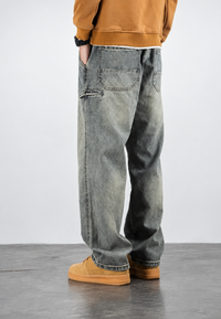 Jeans hombre loose fit efecto lavado pierna recta - Roderik