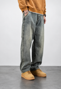 Jeans hombre loose fit efecto lavado pierna recta - Roderik