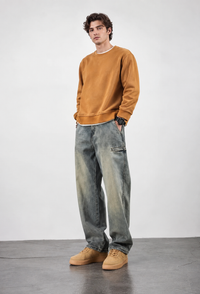 Jeans hombre loose fit efecto lavado pierna recta - Roderik