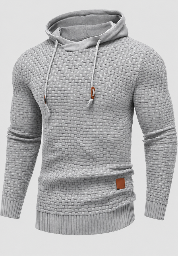 Jersey hombre con capucha punto texturizado cordones - Ronan