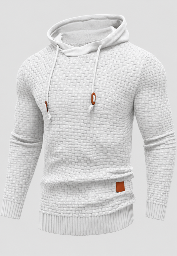 Jersey hombre con capucha punto texturizado cordones - Ronan