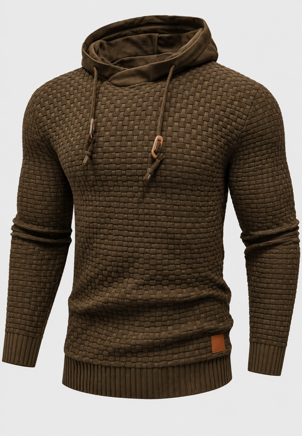 Jersey hombre con capucha punto texturizado cordones - Ronan
