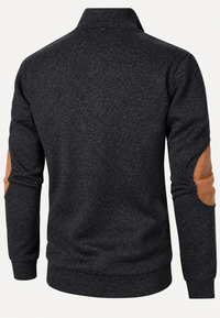 Jersey hombre cuello alto botones coderas contraste - Thorben