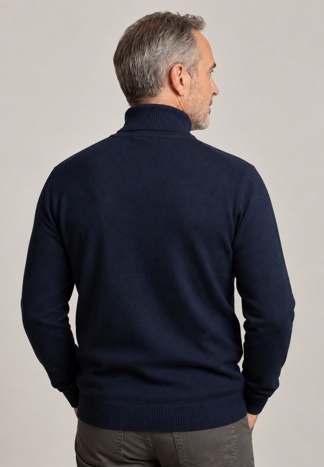 Jersey hombre cuello alto punto liso manga larga - Savio