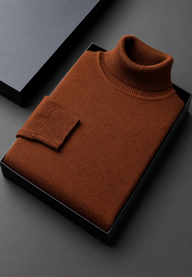 Jersey hombre cuello alto punto liso manga larga - Savio