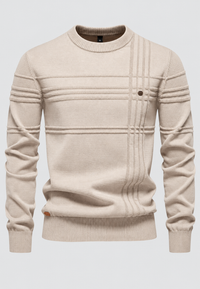 Jersey hombre cuello redondo punto estructura cuadros - Simon