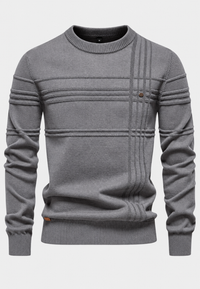 Jersey hombre cuello redondo punto estructura cuadros - Simon