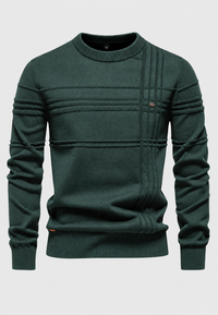 Jersey hombre cuello redondo punto estructura cuadros - Simon