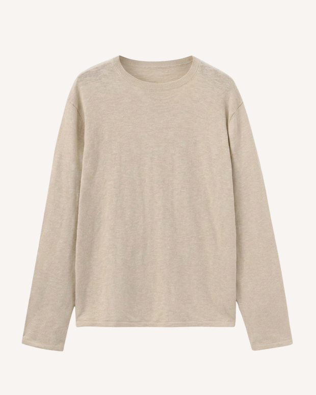 Jersey hombre cuello redondo punto fino manga larga - Ciro