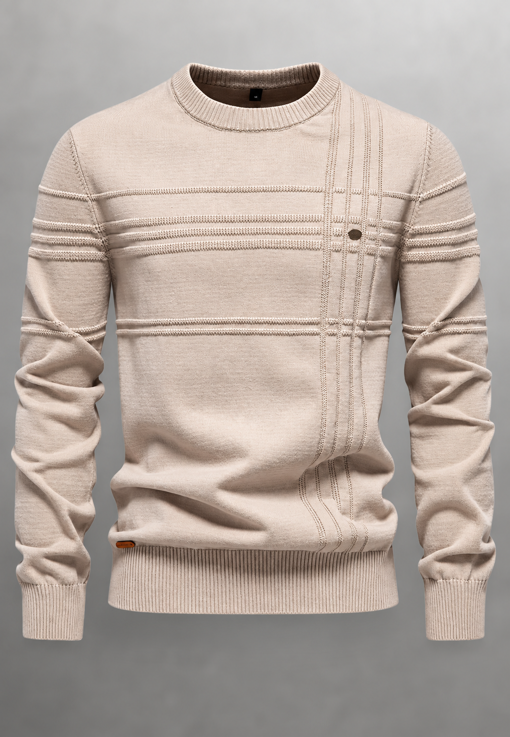 Jersey hombre cuello redondo punto texturizado líneas en relieve - Silas