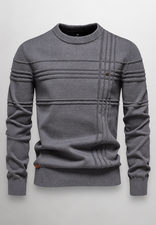 Jersey hombre cuello redondo punto texturizado líneas en relieve - Silas