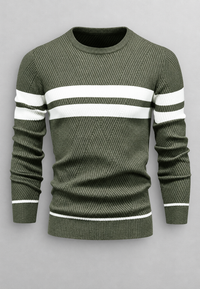 Jersey hombre cuello redondo rayas punto texturizado - Tobias
