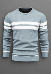 Jersey hombre cuello redondo rayas punto texturizado - Tobias