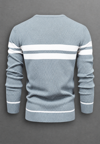 Jersey hombre cuello redondo rayas punto texturizado - Tobias