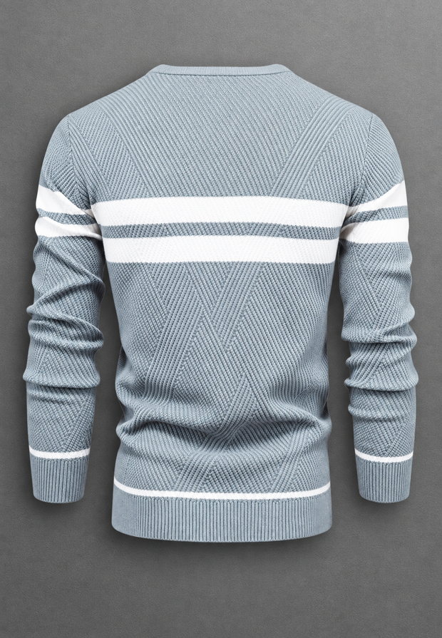 Jersey hombre cuello redondo rayas punto texturizado - Tobias