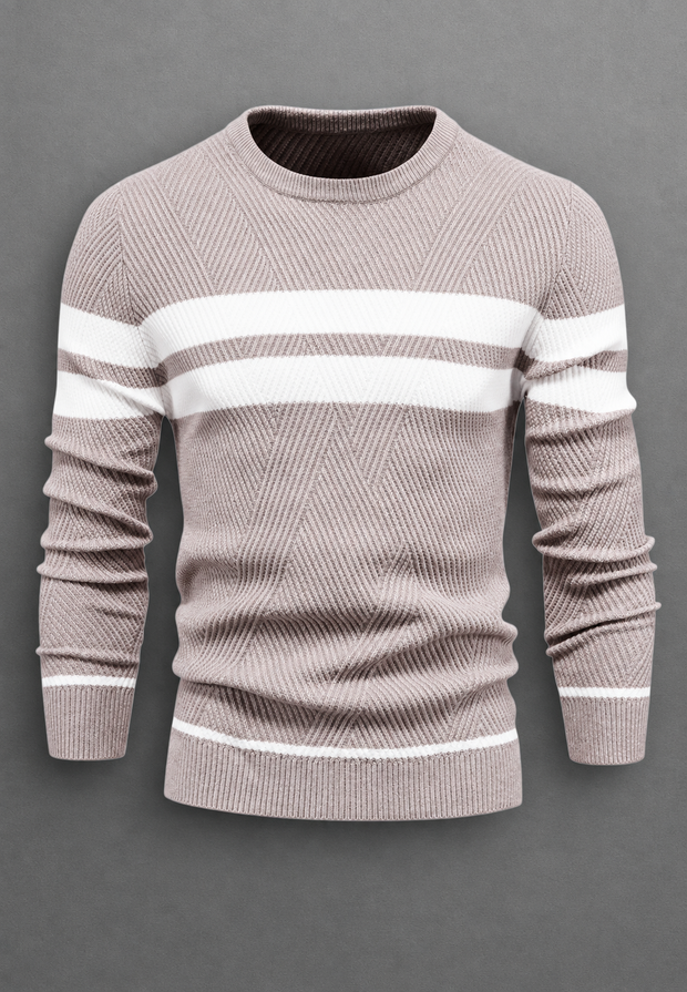 Jersey hombre cuello redondo rayas punto texturizado - Tobias