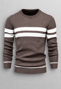 Jersey hombre cuello redondo rayas punto texturizado - Tobias
