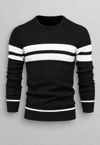 Jersey hombre cuello redondo rayas punto texturizado - Tobias