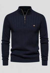 Jersey hombre media cremallera cuello alto canalé - Mikkel