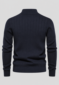 Jersey hombre media cremallera cuello alto canalé - Mikkel