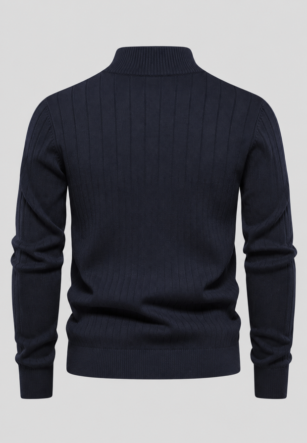 Jersey hombre media cremallera cuello alto canalé - Mikkel