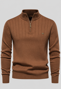 Jersey hombre media cremallera cuello alto canalé - Mikkel