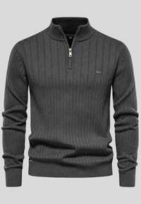 Jersey hombre media cremallera cuello alto canalé - Mikkel