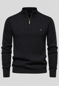 Jersey hombre media cremallera cuello alto canalé - Mikkel