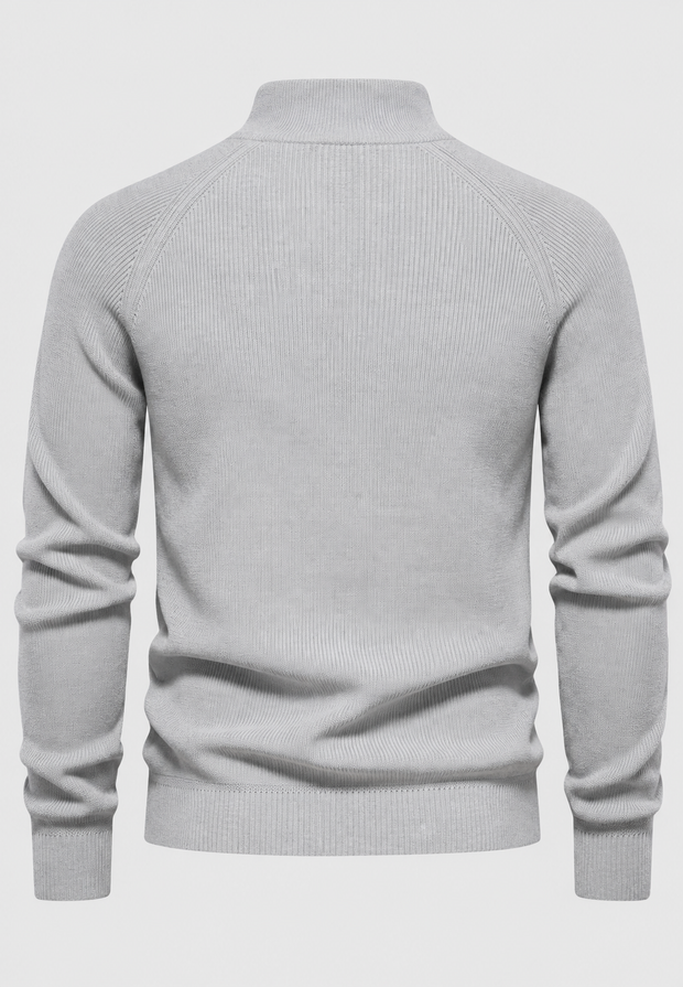Jersey hombre media cremallera cuello alto manga raglán - Leif