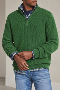 Jersey hombre media cremallera punto acanalado cuello alto - Stellan