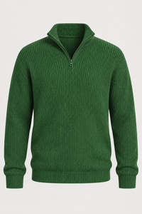 Jersey hombre media cremallera punto acanalado cuello alto - Stellan
