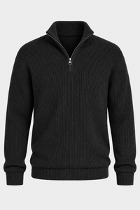 Jersey hombre media cremallera punto acanalado cuello alto - Stellan