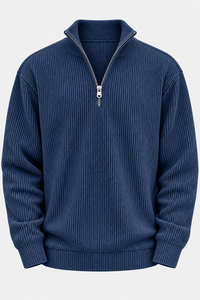 Jersey hombre media cremallera textura acanalada - Leander