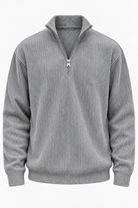 Jersey hombre media cremallera textura acanalada - Leander