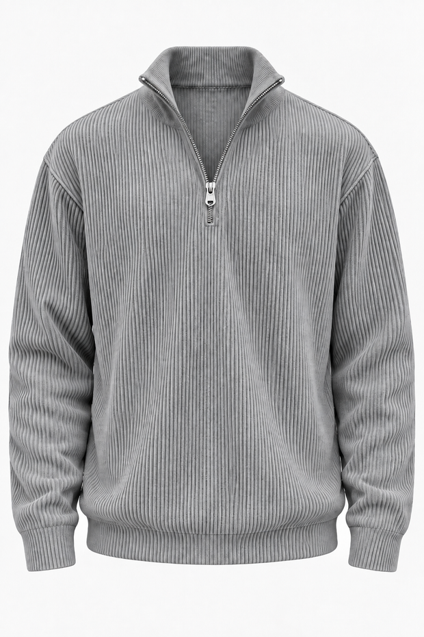 Jersey hombre media cremallera textura acanalada - Leander