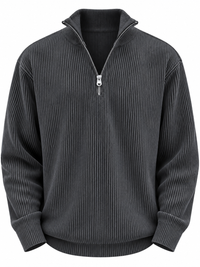 Jersey hombre media cremallera textura acanalada - Leander