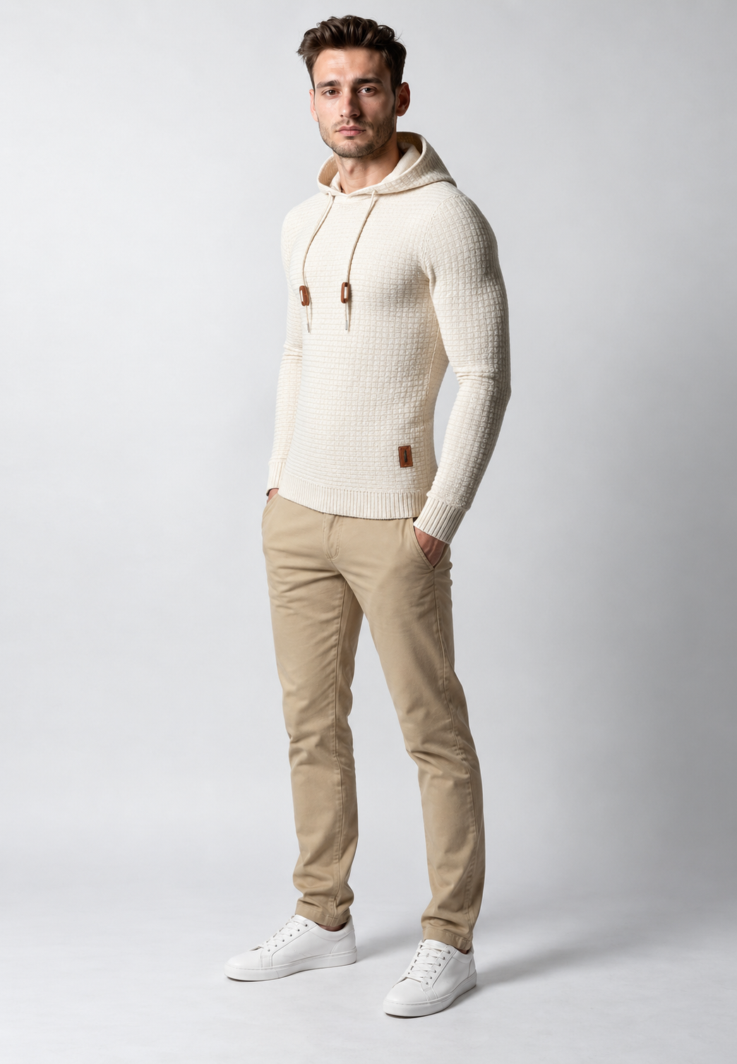 Jersey hombre punto texturizado capucha ajustable - Ciro