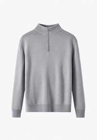 Jersey lana merino hombre media cremallera cuello alto - Florent