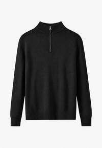 Jersey lana merino hombre media cremallera cuello alto - Florent