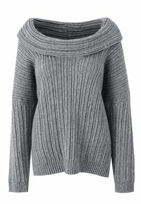 Jersey mujer escote asimétrico hombro descubierto - Séverine