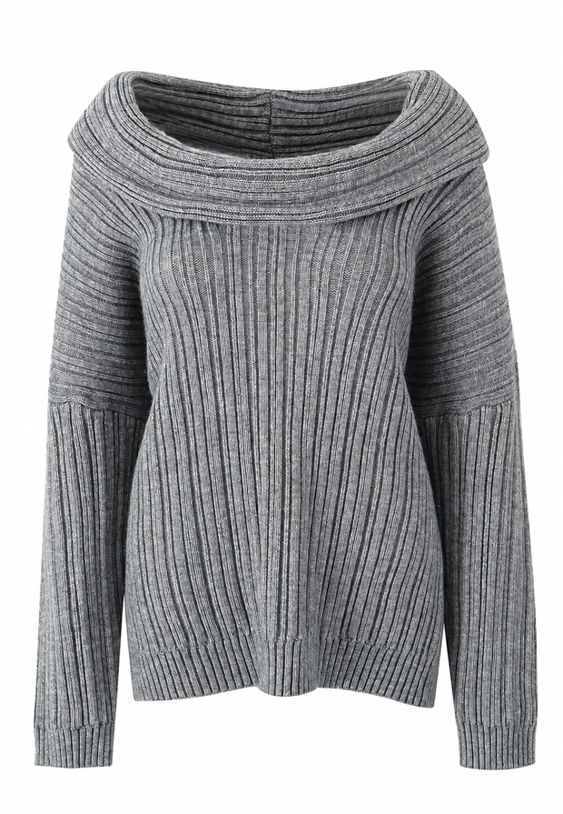 Jersey mujer escote asimétrico hombro descubierto - Séverine
