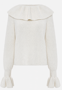 Jersey mujer punto cuello volante manga larga - Capucine