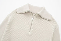 Jersey mujer rayas media cremallera cuello alto - Holly
