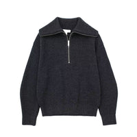 Jersey mujer rayas media cremallera cuello alto - Holly