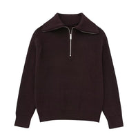 Jersey mujer rayas media cremallera cuello alto - Holly
