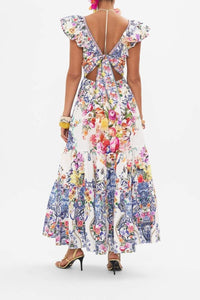 June - Vestido Maxi Estampado Floral con Volantes